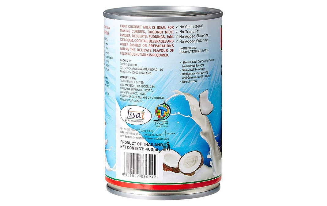 Habit Coconut Milk    Tin  400 millilitre
